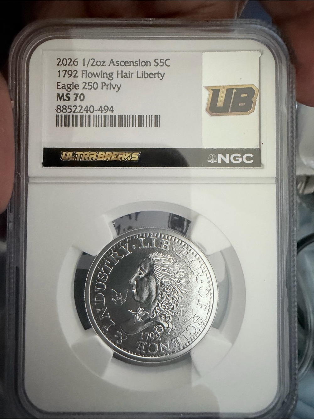 2026 1/2oz Ascension Flowing Hair Liberty Silver Coin NGC MS70